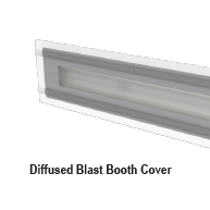 Light Fixture Polycarbonate Paint Overspray & Blast Cover, Diffused, 6.25"W, 52" L