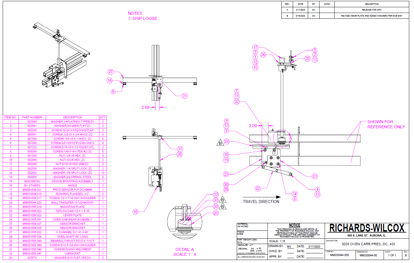 OVEN CARRIER PRESENT/CLEAR/LINE FULL PROX SENSOR