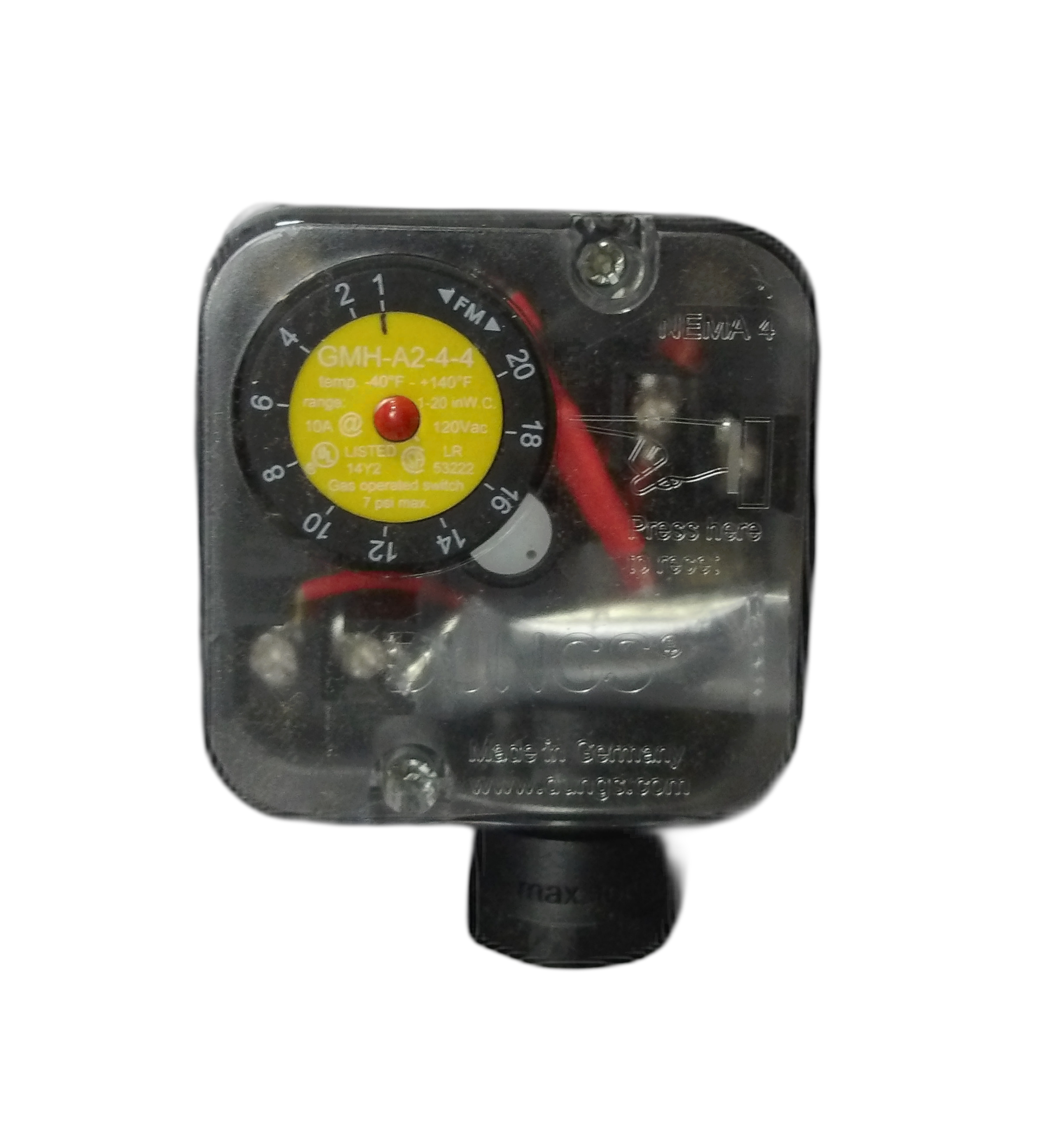 High or Low Limit Auto Reset Pressure Switch